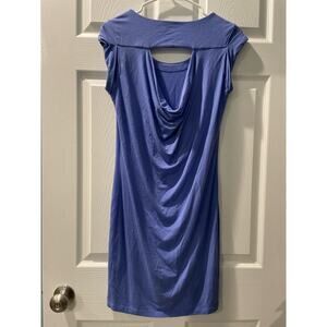 Athleta Periwinkle Blue Cap Sleeve Cowl Neck Open Back Dress Women's XS